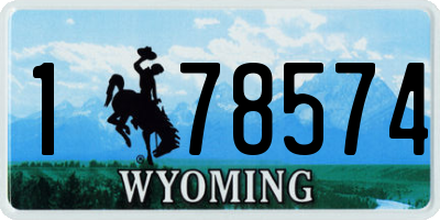 WY license plate 178574