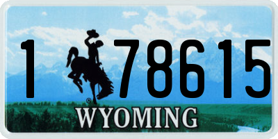 WY license plate 178615