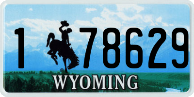 WY license plate 178629