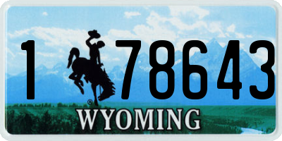 WY license plate 178643