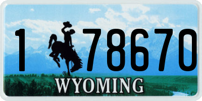 WY license plate 178670