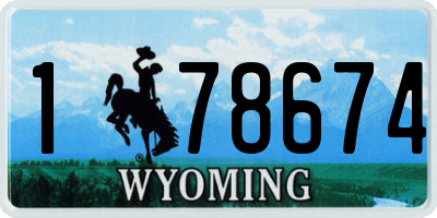 WY license plate 178674