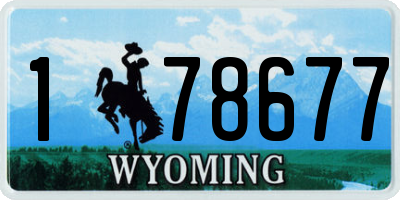 WY license plate 178677
