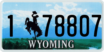 WY license plate 178807