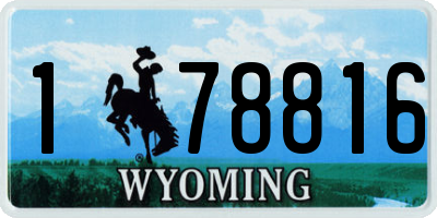 WY license plate 178816