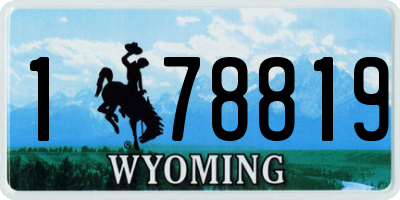 WY license plate 178819