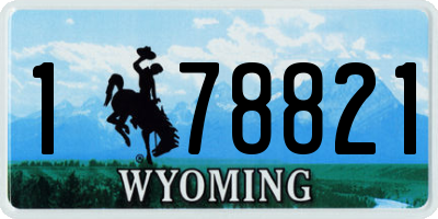 WY license plate 178821