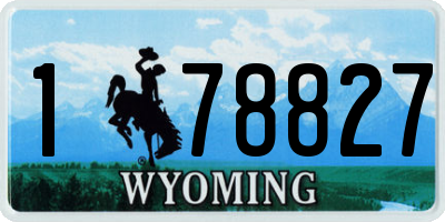 WY license plate 178827