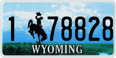 WY license plate 178828