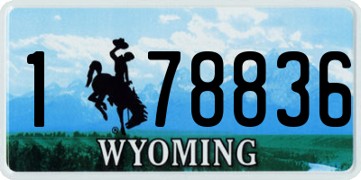 WY license plate 178836