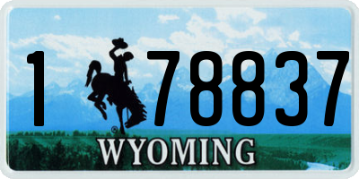 WY license plate 178837