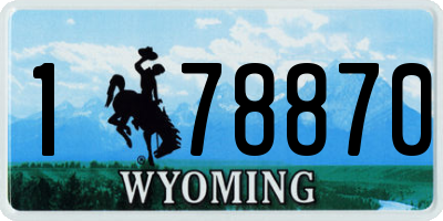 WY license plate 178870