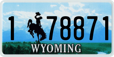 WY license plate 178871