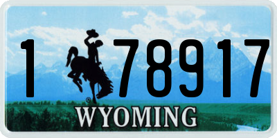 WY license plate 178917