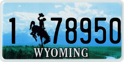WY license plate 178950