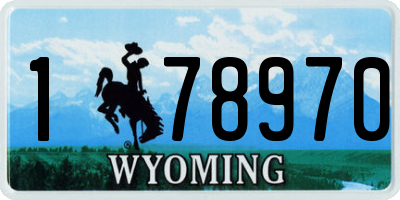 WY license plate 178970