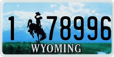 WY license plate 178996
