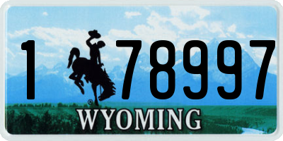WY license plate 178997