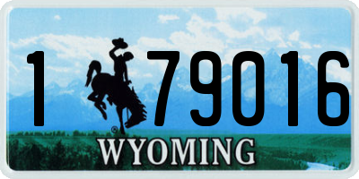 WY license plate 179016