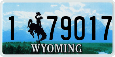 WY license plate 179017