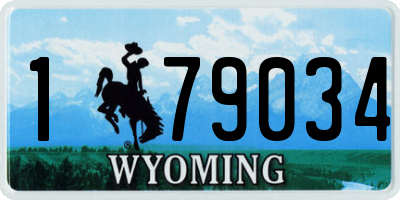 WY license plate 179034