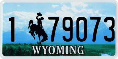 WY license plate 179073