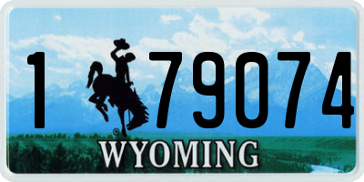 WY license plate 179074