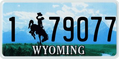 WY license plate 179077