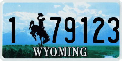 WY license plate 179123