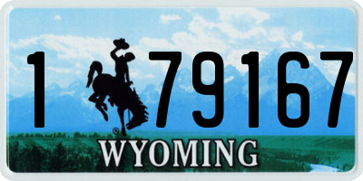 WY license plate 179167