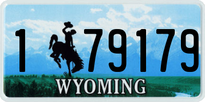 WY license plate 179179
