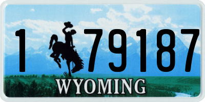 WY license plate 179187