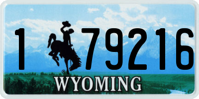 WY license plate 179216