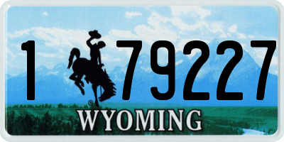 WY license plate 179227