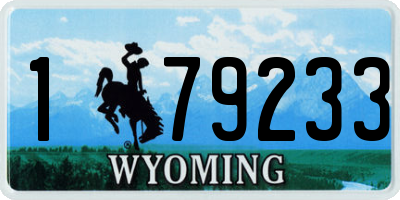 WY license plate 179233