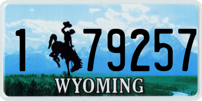 WY license plate 179257