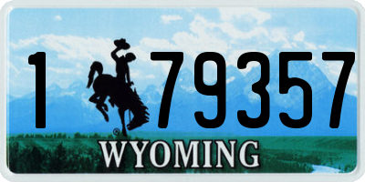 WY license plate 179357