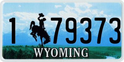WY license plate 179373