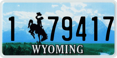 WY license plate 179417