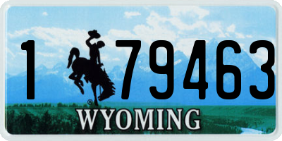 WY license plate 179463