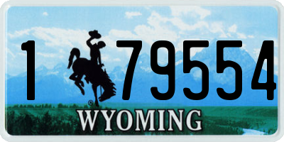 WY license plate 179554