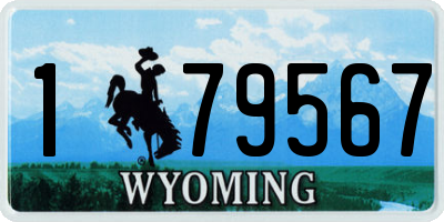 WY license plate 179567