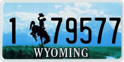 WY license plate 179577