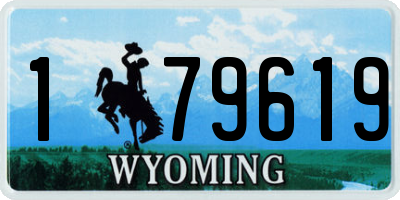 WY license plate 179619