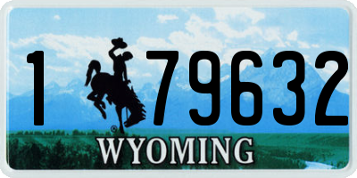 WY license plate 179632