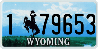 WY license plate 179653