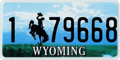 WY license plate 179668