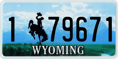 WY license plate 179671