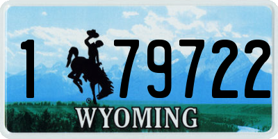 WY license plate 179722