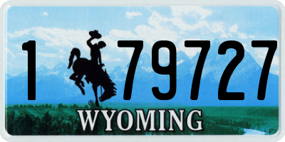 WY license plate 179727